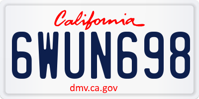 CA license plate 6WUN698