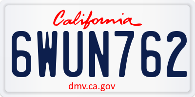 CA license plate 6WUN762