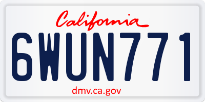 CA license plate 6WUN771