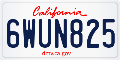 CA license plate 6WUN825