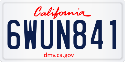 CA license plate 6WUN841