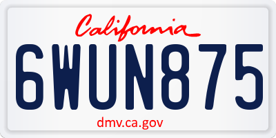 CA license plate 6WUN875