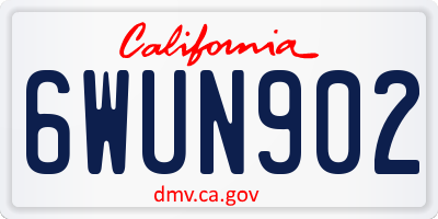 CA license plate 6WUN902