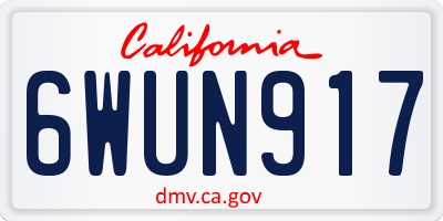 CA license plate 6WUN917