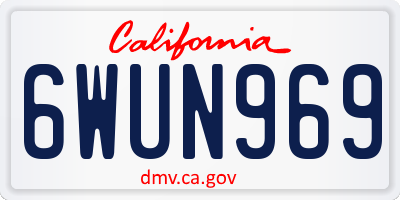 CA license plate 6WUN969