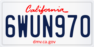 CA license plate 6WUN970