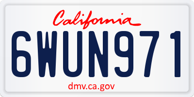 CA license plate 6WUN971