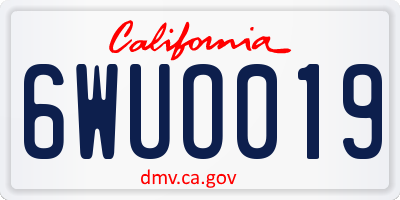 CA license plate 6WUO019
