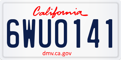 CA license plate 6WUO141