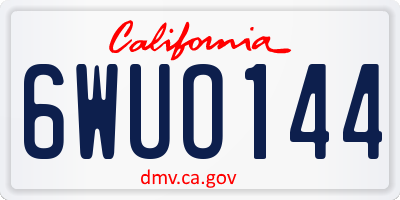CA license plate 6WUO144