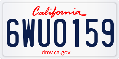 CA license plate 6WUO159