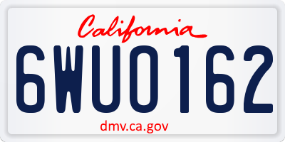CA license plate 6WUO162