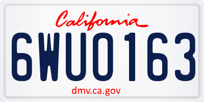 CA license plate 6WUO163