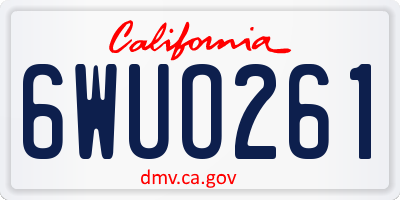CA license plate 6WUO261