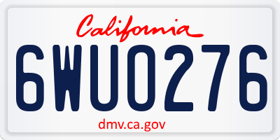 CA license plate 6WUO276
