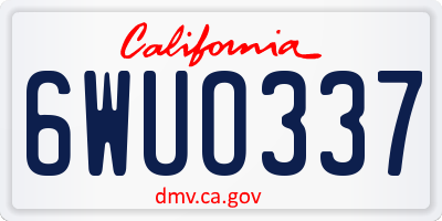 CA license plate 6WUO337