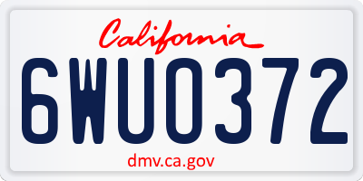 CA license plate 6WUO372