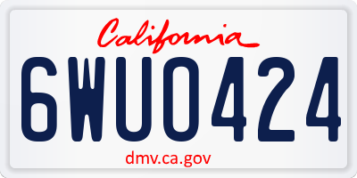 CA license plate 6WUO424
