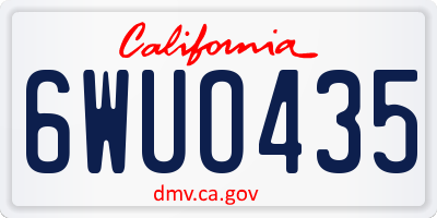 CA license plate 6WUO435