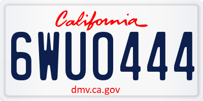 CA license plate 6WUO444