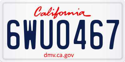 CA license plate 6WUO467