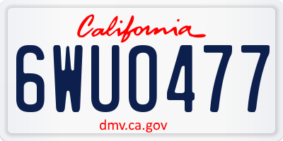 CA license plate 6WUO477