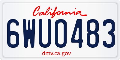 CA license plate 6WUO483