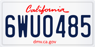 CA license plate 6WUO485