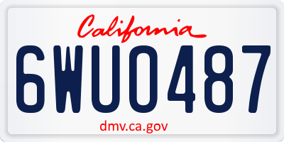 CA license plate 6WUO487