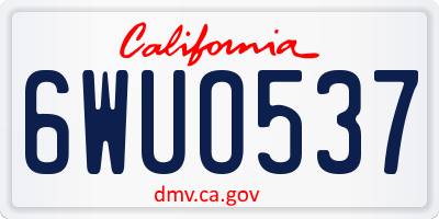 CA license plate 6WUO537