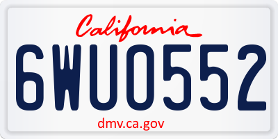 CA license plate 6WUO552