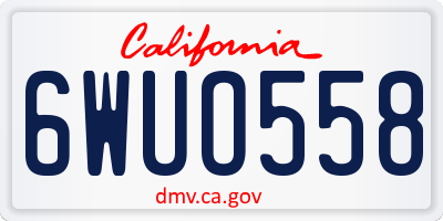 CA license plate 6WUO558