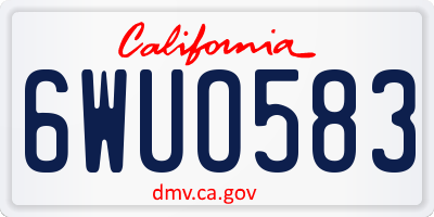 CA license plate 6WUO583