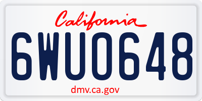CA license plate 6WUO648