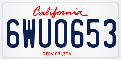 CA license plate 6WUO653