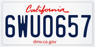 CA license plate 6WUO657
