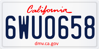 CA license plate 6WUO658