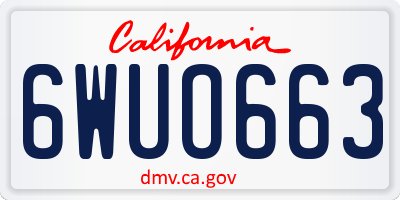 CA license plate 6WUO663