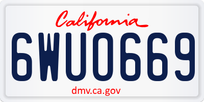 CA license plate 6WUO669