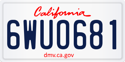 CA license plate 6WUO681