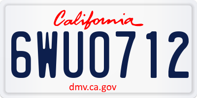 CA license plate 6WUO712