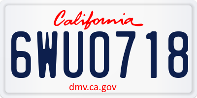 CA license plate 6WUO718