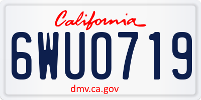 CA license plate 6WUO719