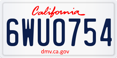 CA license plate 6WUO754