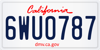CA license plate 6WUO787