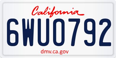 CA license plate 6WUO792