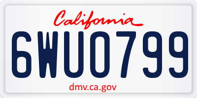 CA license plate 6WUO799