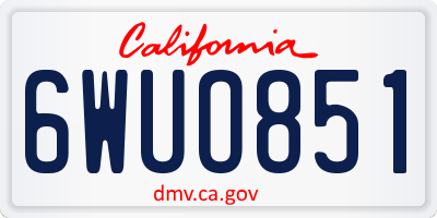 CA license plate 6WUO851