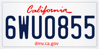 CA license plate 6WUO855