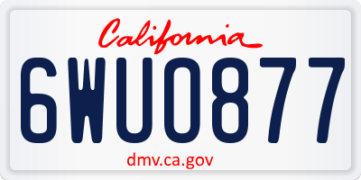 CA license plate 6WUO877